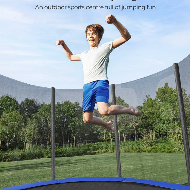 Trampoline – Steel – Multicolor – 12 ft with Safety Enclosure Net and Ladder