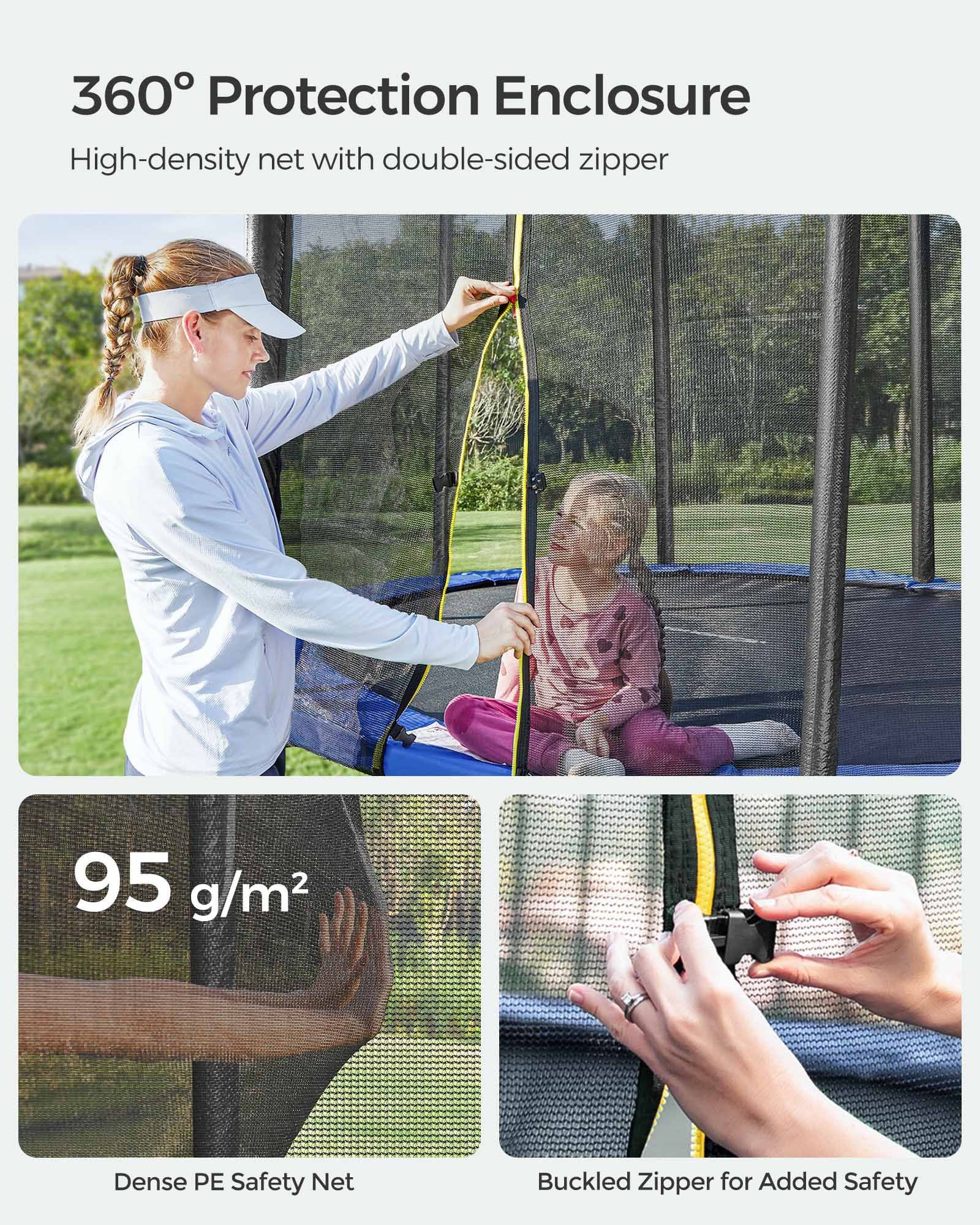 Trampoline – Steel – Multicolor – 12 ft with Safety Enclosure Net and Ladder