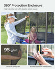 Trampoline – Steel – Multicolor – 12 ft with Safety Enclosure Net and Ladder