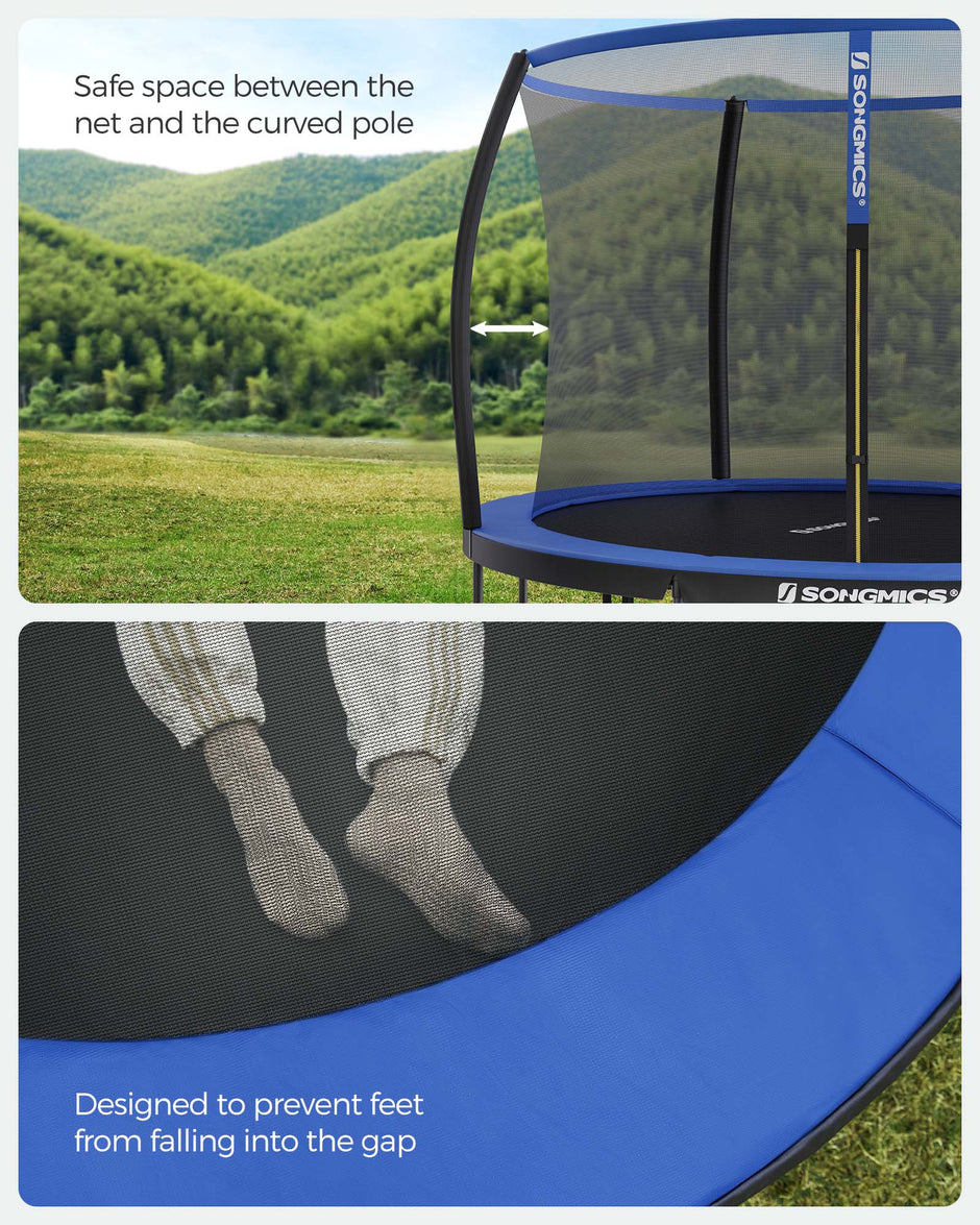 Backyard Trampoline – Steel – Round – Includes Safety Net Enclosure and Ladder