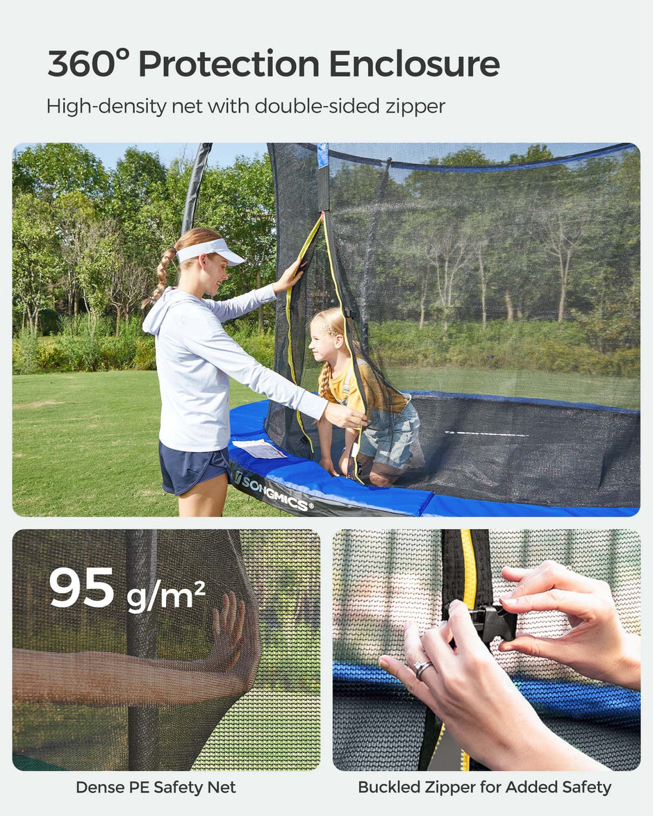 Backyard Trampoline – Steel – Round – Includes Safety Net Enclosure and Ladder