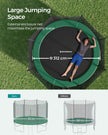 Garden Trampoline – Steel – Black – 12-ft with Safety Enclosure and Ladder