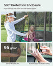 Garden Trampoline – Steel – Black – 12-ft with Safety Enclosure and Ladder