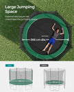 Garden Trampoline – Steel – Black and Orange – 12ft with Safety Net Enclosure and Ladder