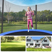 Round Trampoline – Metal – Black and Blue – 6ft with Safety Net Enclosure and Ladder