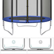 Round Trampoline – Metal – Black and Blue – 6ft with Safety Net Enclosure and Ladder