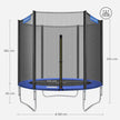 Round Trampoline – Metal – Black and Blue – 6ft with Safety Net Enclosure and Ladder