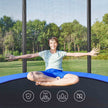 Round Trampoline – Metal – Black and Blue – 6ft with Safety Net Enclosure and Ladder