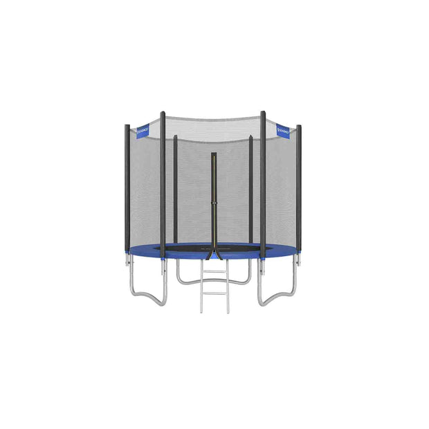 Trampoline – Steel – Blue – Complete Set with Safety Enclosure and Ladder, 8 FT