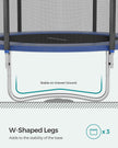 Trampoline – Steel – Blue – Complete Set with Safety Enclosure and Ladder, 8 FT