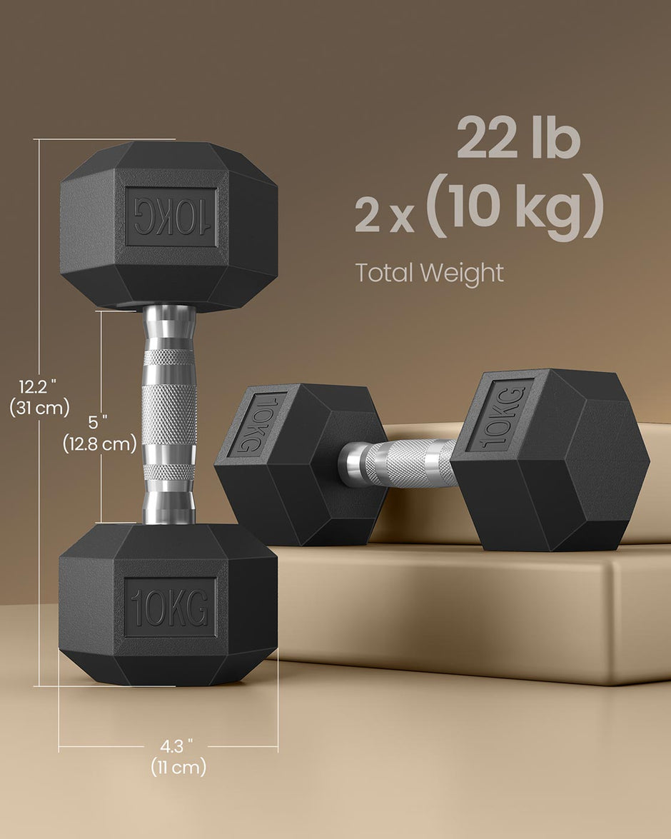Hexagonal Dumbbell Set – Metal – N/A – Perfect for Home Weightlifting and Fitness Training