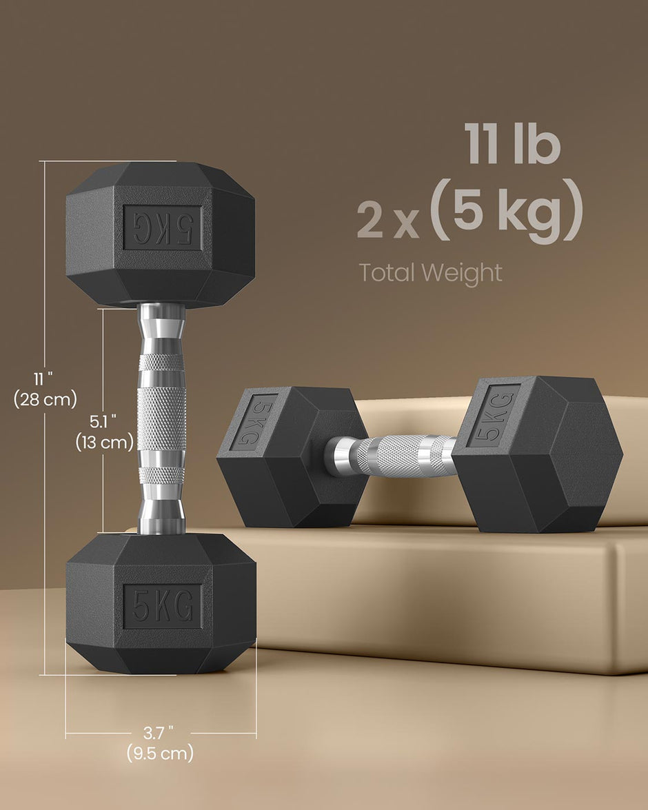 Hexagonal Dumbbell Set – Metal – N/A – Perfect for Home Weightlifting and Fitness Training