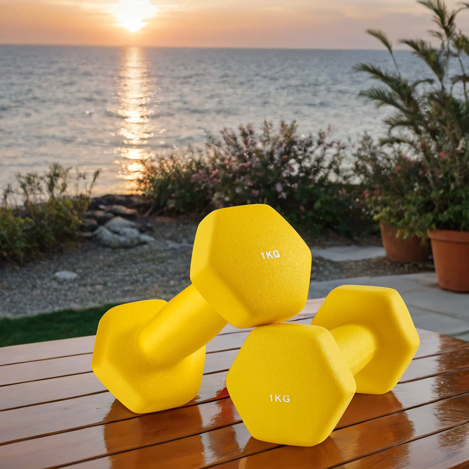 Set of 2 Dumbbells – Neoprene – Multicolor – Lightweight 1 kg Each