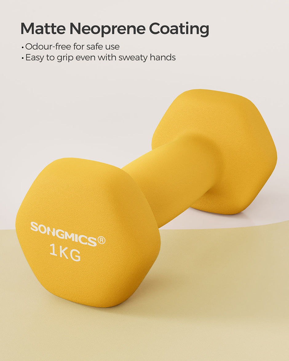 Dumbbell Set – Vinyl – Yellow – 2 x 1 kg