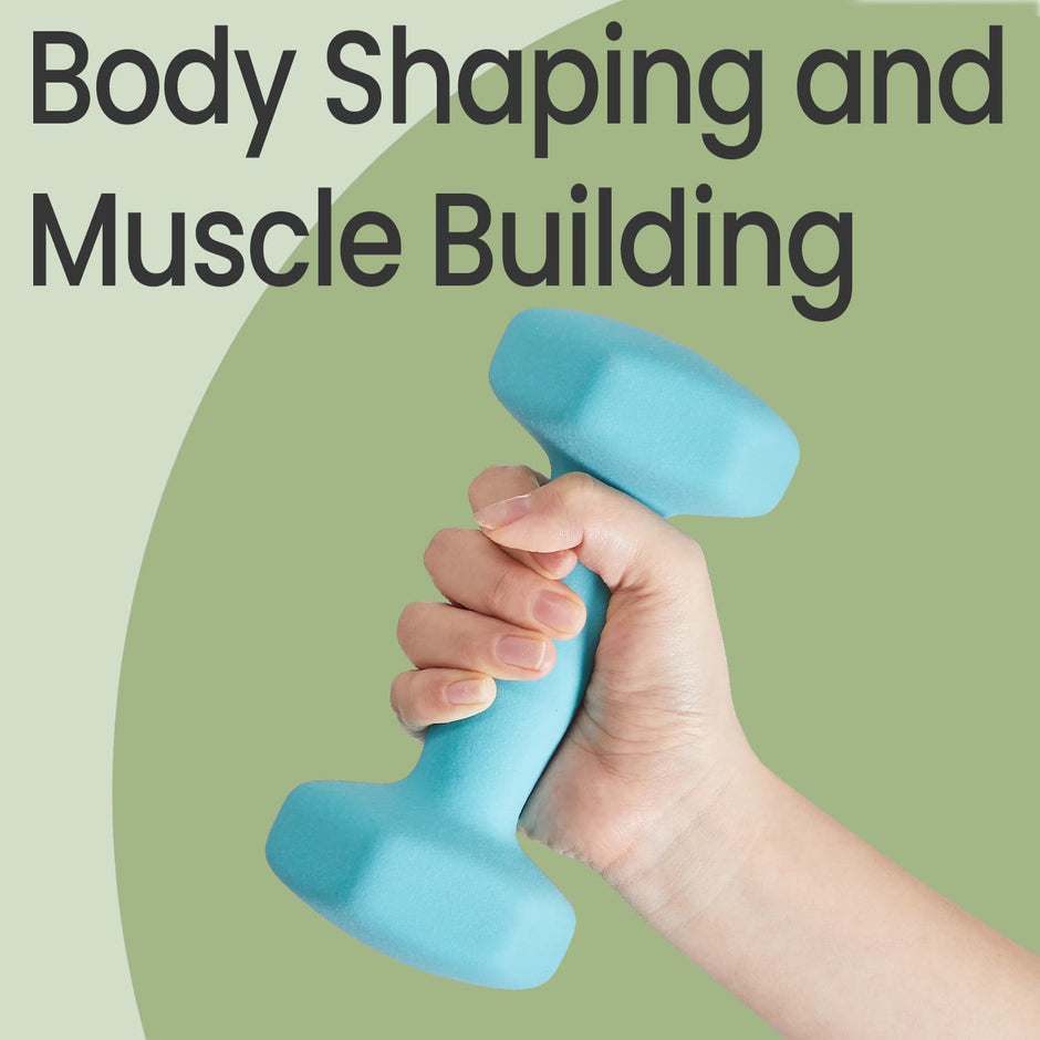 Dumbbell Set – Neoprene – Green – Hexagonal Design, 2 x 2 kg
