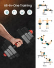 Dumbbell Set – Steel – Various Weights – Adjustable with Connecting Bar