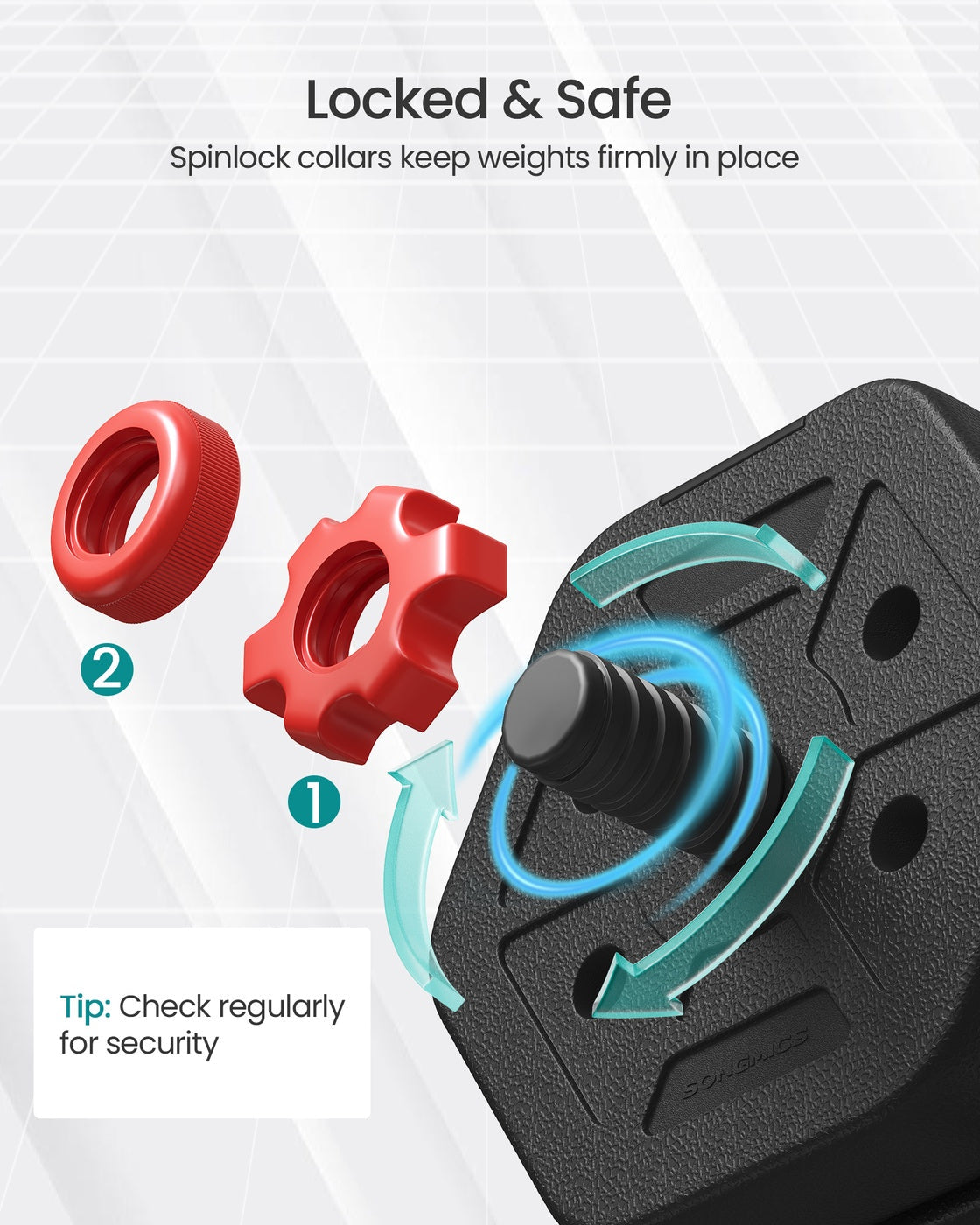 Dumbbell Set – Steel – Various Weights – Adjustable with Connecting Bar