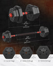 Dumbbell Set – Steel – Various Weights – Adjustable with Connecting Bar