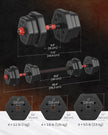 Dumbbell Set – Iron – Silver – Adjustable Weight Plates with Connecting Bar