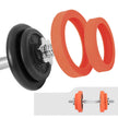 Dumbbell Set – Cast Iron – Orange – Adjustable with Extra Barbell Bar
