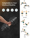 Adjustable Dumbbells Set – Steel – Black – Includes Extra Barbell Bar, 30 KG
