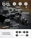 Adjustable Dumbbells Set – Steel – Black – Includes Extra Barbell Bar, 30 KG