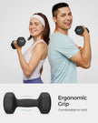 Dumbbell Set – Vinyl Coating – Black – Waterproof and Non-Slip with Matte Finish – 2 x 5 kg