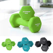 Dumbbell Kit – Neoprene – Lime, Teal, Grey – Includes Storage Stand