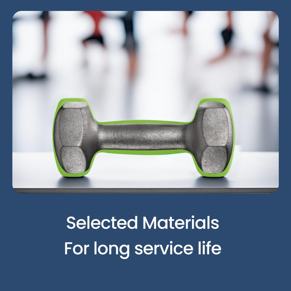 Dumbbell Set – Neoprene – Lime, Teal, Light Grey – Non-Slip with Stand, Includes 1 kg, 2 kg, and 3 kg Weights