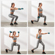 Hex Dumbbells Set – Neoprene – Lime, Teal, Grey – Includes Stand, 2 x 1 kg, 2 x 2 kg, 2 x 3 kg