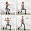 Hex Dumbbell Set – Neoprene – Lime, Teal, Grey – Includes Storage Rack