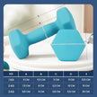 Dumbbell Set – Neoprene – Lime, Teal, Light Grey – Non-Slip with Stand, Includes 1 kg, 2 kg, and 3 kg Weights