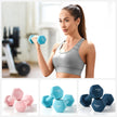 Hex Dumbbell Set – Neoprene – Lime, Teal, Grey – Includes Storage Rack