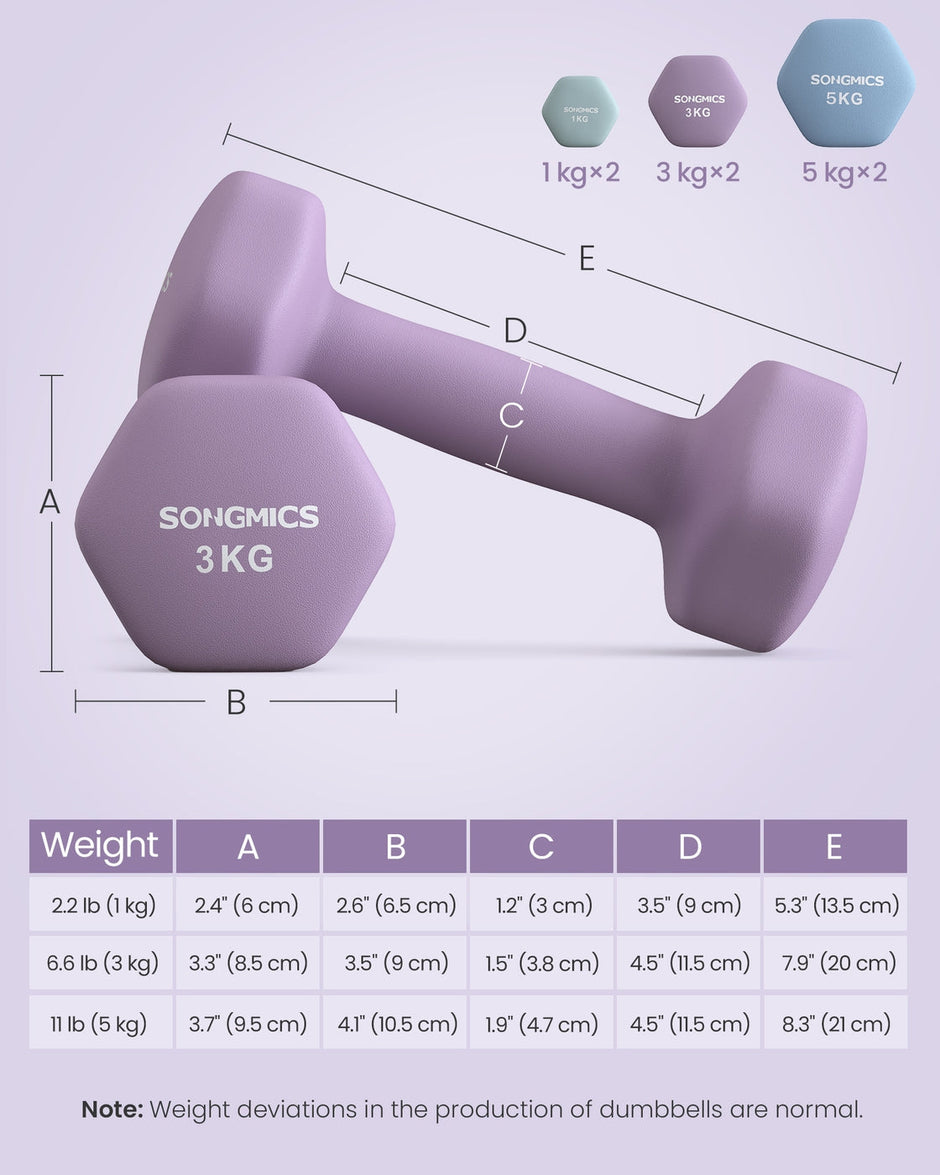 Hex Dumbbells Set – Neoprene – Lime, Teal, Grey – Includes Stand, 2 x 1 kg, 2 x 2 kg, 2 x 3 kg