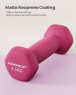 Vinyl Dumbbells – Pink – Set of 2 – Various Weights (0.5 kg to 5 kg)