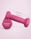 Vinyl Dumbbells – Pink – Set of 2 – Various Weights (0.5 kg to 5 kg)