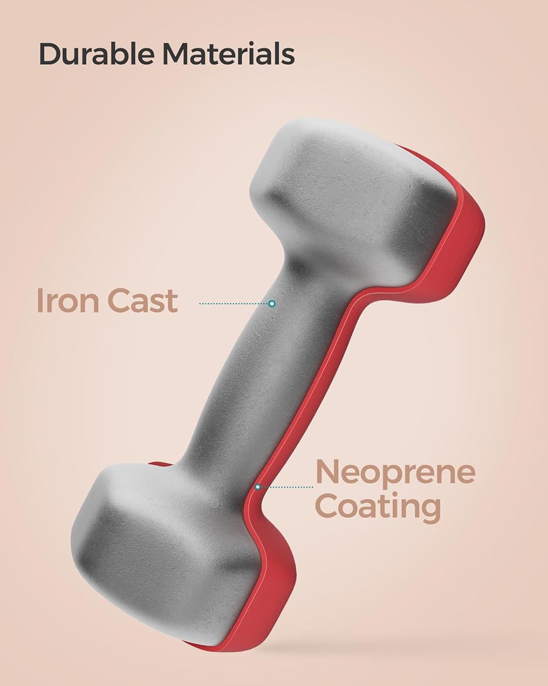 Set of 2 Dumbbells – Steel – Red – 3.0 kg Each