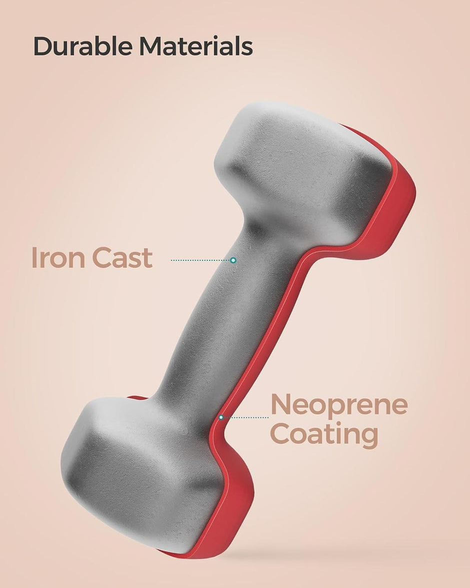 Set of 2 Dumbbells – Steel – Red – 3.0 kg Each