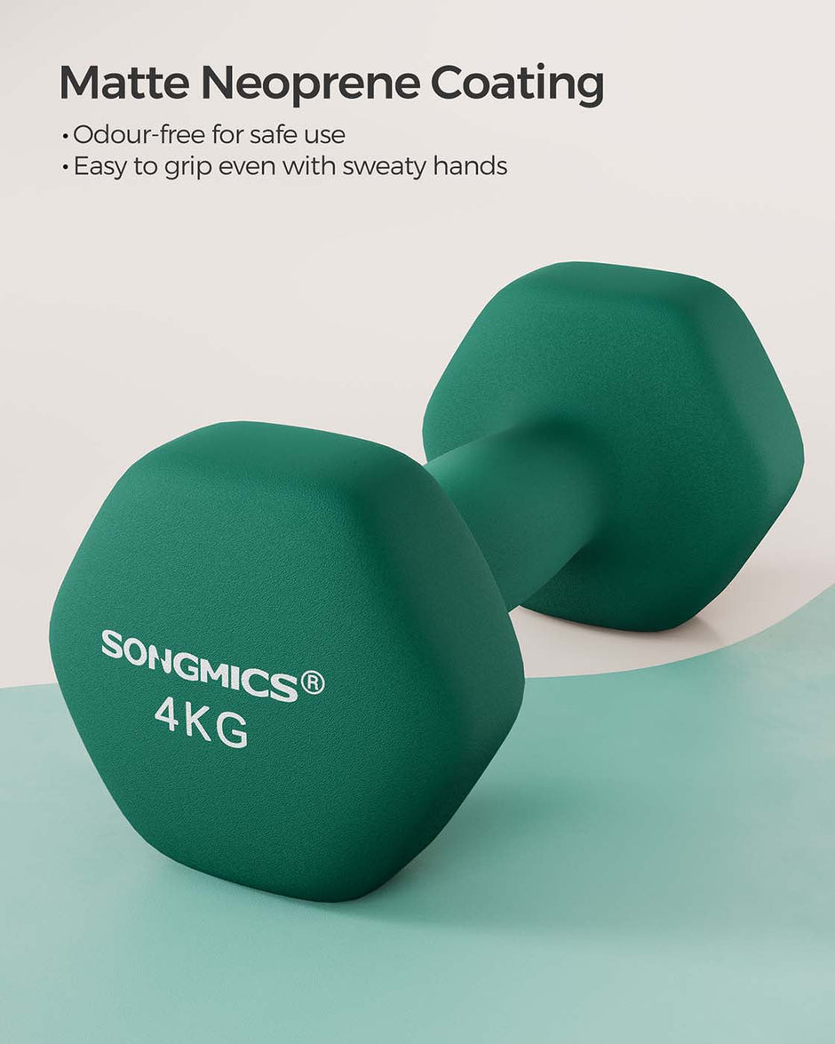 Dumbbells – Vinyl – Matte Finish – Waterproof and Non-Slip – Set of 2 (2 x 4 kg)