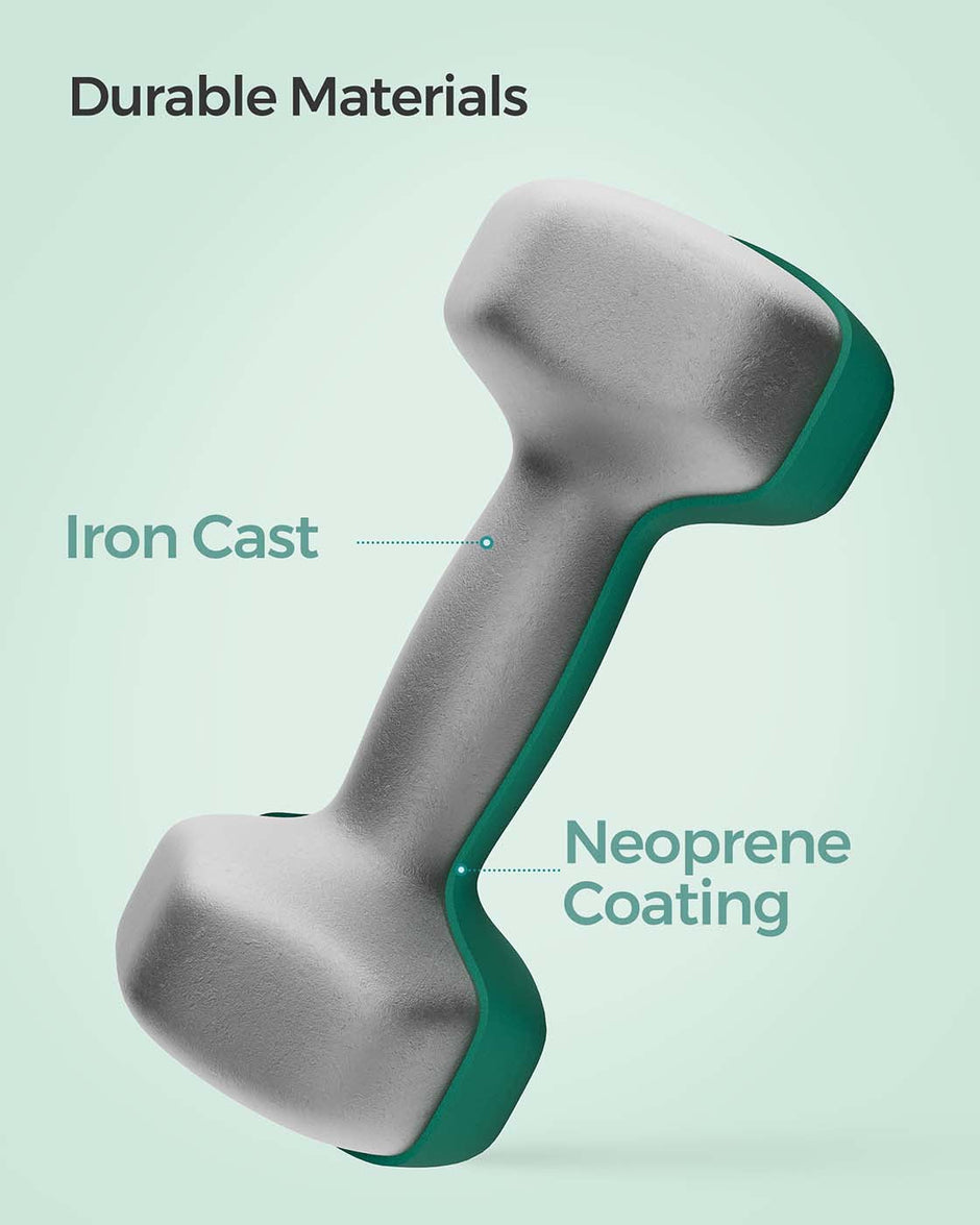 Dumbbells – Vinyl – Matte Finish – Waterproof and Non-Slip – Set of 2 (2 x 4 kg)