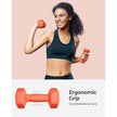 Hexagonal Dumbbells – Steel – Orange – Pair of 2 x 1 kg for Home Workout and Fitness Training