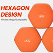 Set of 2 Hexagonal Dumbbells – Neoprene – Green – 2 kg Each for Home Workout