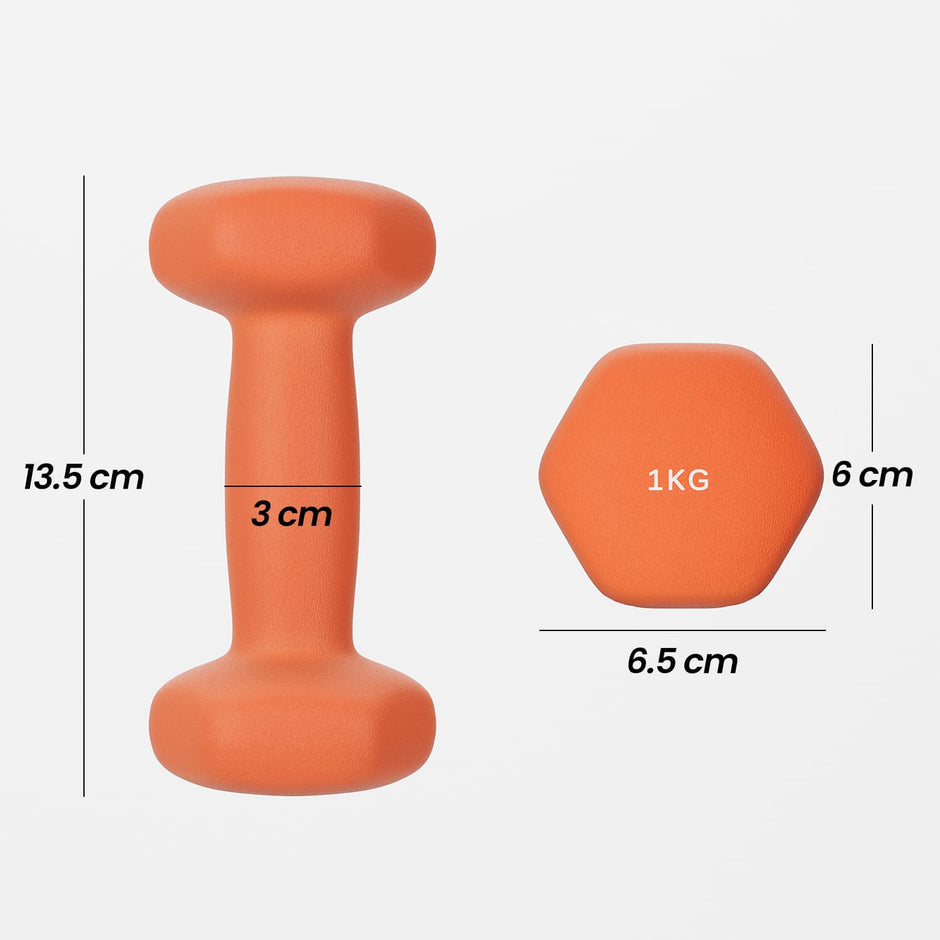 Set of 2 Hexagonal Dumbbells – Neoprene – Green – 2 kg Each for Home Workout