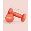 Hexagonal Dumbbells – Steel – Orange – Pair of 2 x 1 kg for Home Workout and Fitness Training