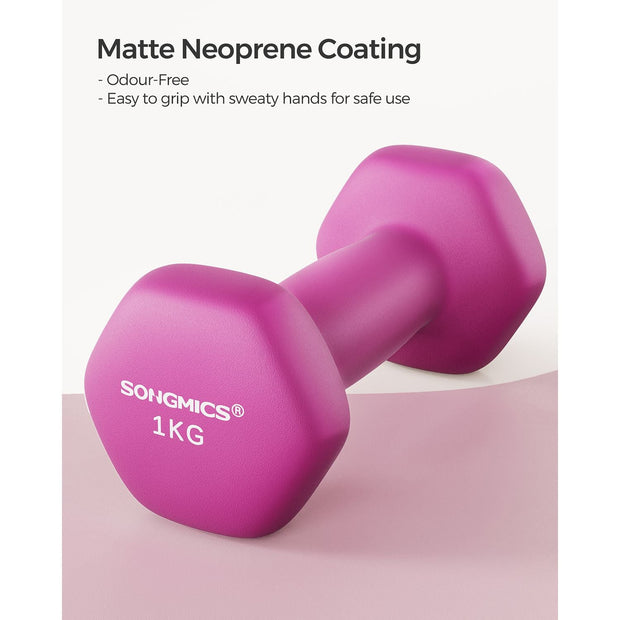 Hexagonal Dumbbells Set – Hexagonal Steel – Pink – Ideal for Home Workout and Fitness Training