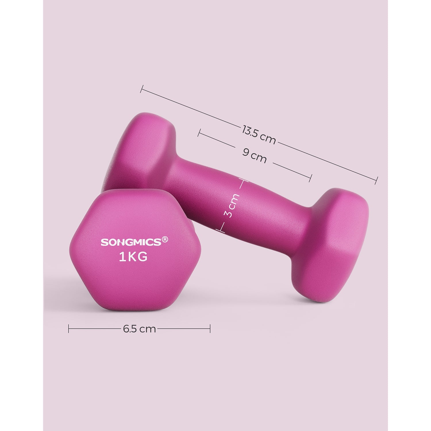 Hexagonal Dumbbells Set – Hexagonal Steel – Pink – Ideal for Home Workout and Fitness Training