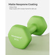Hexagonal Dumbbells – Steel – Green – Set of 2 x 2 kg for Home Workout