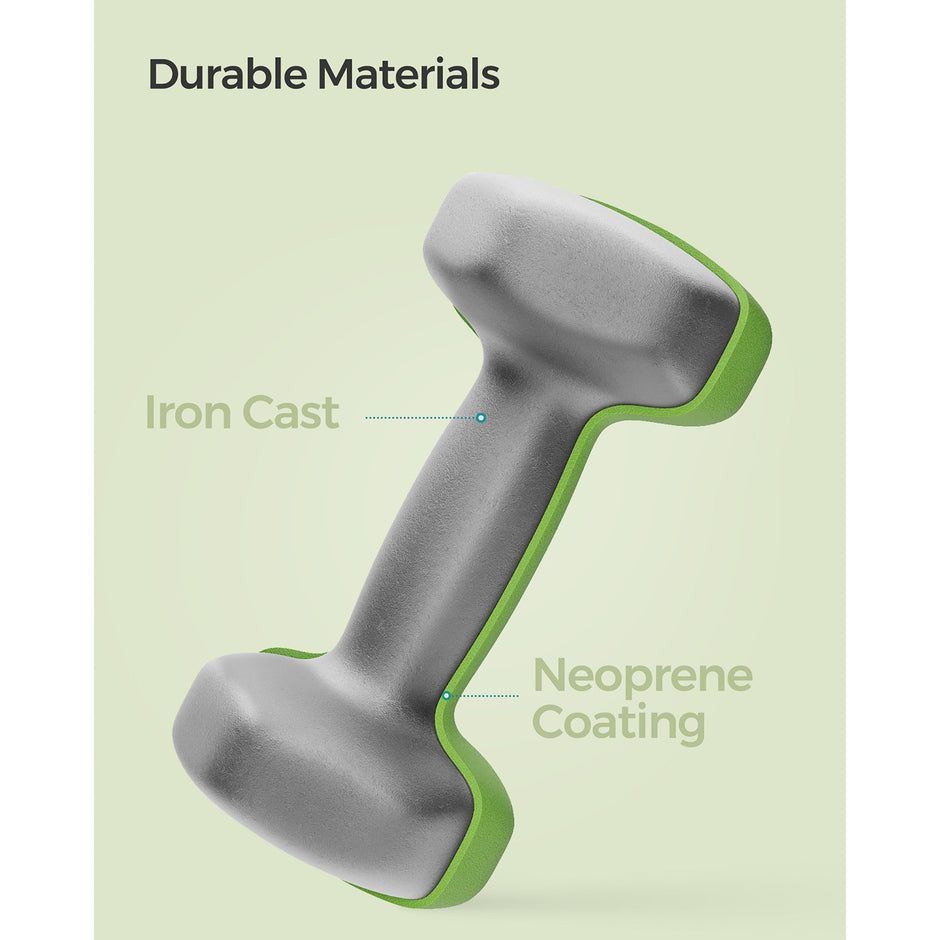 Hexagonal Dumbbells – Steel – Green – Set of 2 x 2 kg for Home Workout