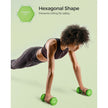 Hexagonal Dumbbells – Steel – Green – Set of 2 x 2 kg for Home Workout