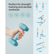 Hexagonal Dumbbells Set – Steel – Light Blue – Ideal for Home Workout and Fitness Training